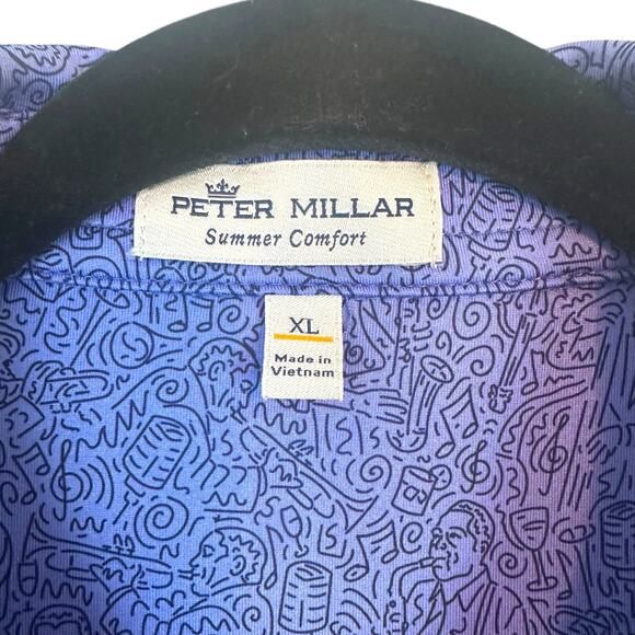 Peter Millar XL Mens Polo Shirt Jazz Greats Print Summer Comfort Dizzy Miles - Picture 6 of 12